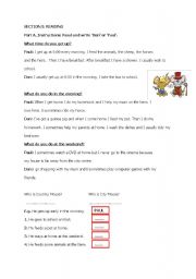 English worksheet: reading