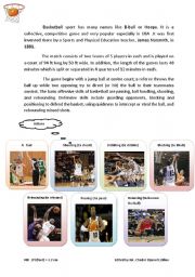 English Worksheet: Basketball Sport( B-ball or Hoops)