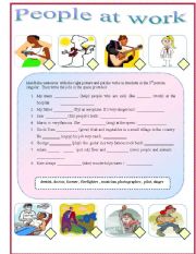 English Worksheet: PEOPLE AT WORK