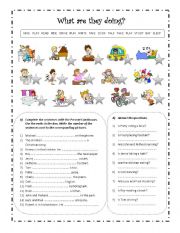 English Worksheet: PRESENT CONTINUOUS WORKSHEET