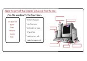 English worksheet: computers parts, old & now