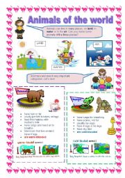 English Worksheet: Animals of the world