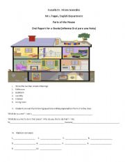 English Worksheet: Parts of the house Special Project