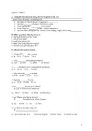 English Worksheet: Interchange Quiz 3