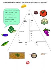 English Worksheet: FOOD PYRAMID