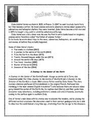 Jules Verne- biography and reading comprehension and Simple Past Exercise