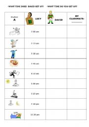 English Worksheet: Daily Routines