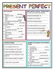 English Worksheet: PRESENT PERFECT