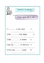 English Worksheet: Verb to be