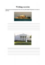 English worksheet: Writing exercise about pictures