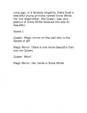 English Worksheet: Snow White Script
