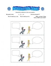 English worksheet: Introduction Comic