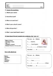 English worksheet: revision worksheet