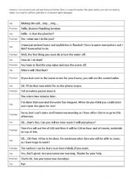 English Worksheet: Everyday English Dialogue - Plumber and Electrician