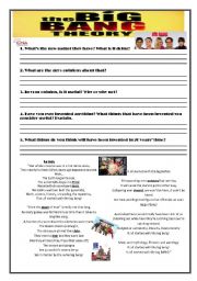 English Worksheet: The Big Bang Theory + Song