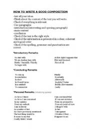 English Worksheet: Guide to write a good composition
