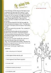 English Worksheet: reading: the asleep tree