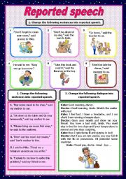 English Worksheet: Reported speech (with key editable)