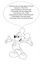 English worksheet: Mickey Mouse