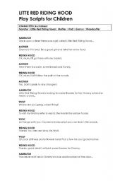 English Worksheet: Little Red Riding Hood