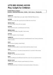 English Worksheet: Little Red Riding Hood