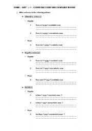 English Worksheet: Some any with countable and uncountable nouns