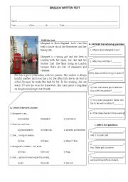 English Worksheet: Test - family, Present Simple, adverbs and jobs