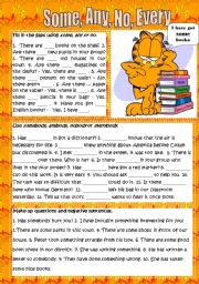 English Worksheet: Some, Any, No, Every