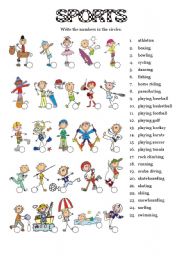 English Worksheet: SPORTS - Picture dictionary
