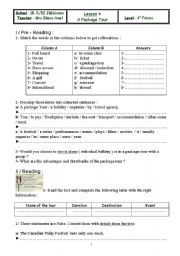 English Worksheet: holdaying