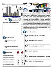 English Worksheet: RC Series_U.S Edition_01 New York (Fully Editable + Key) 