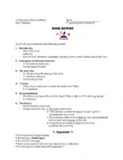 English Worksheet: Book Report