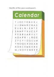 English Worksheet: Word Search - Months