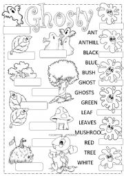 English Worksheet: Ghosty finds friends