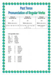 English Worksheet: Past Tense - ed pronunciation - regular verbs