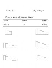 English Worksheet: words