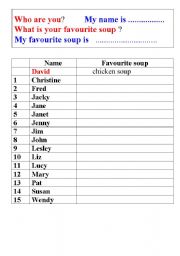 English Worksheet: vegetable soup-speaking , listening, writing, activity