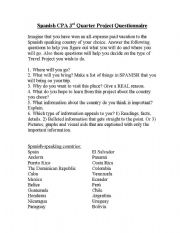 English worksheet: Vacation Projects 