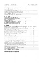 English Worksheet: THE TOURIST FILM