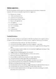 English Worksheet: Making Suggestions