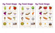 English Worksheet: Food bingo