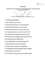 English worksheet: Circle the Conjuctions!