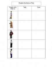 English worksheet: community helpers