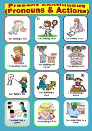 English Worksheet: Present continuous (three pages)