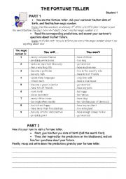 English Worksheet: The Fortune Teller