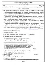 English Worksheet: &st year secon exam