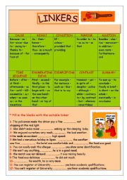 English Worksheet: linkers