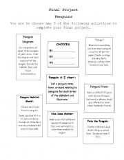 English Worksheet: Penguin Projects
