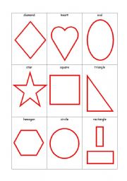 English Worksheet: Colour and shape cards