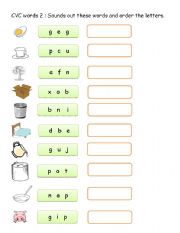 English Worksheet: CVC Words